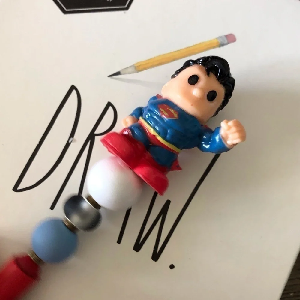 DC Superman handmade beaded pen